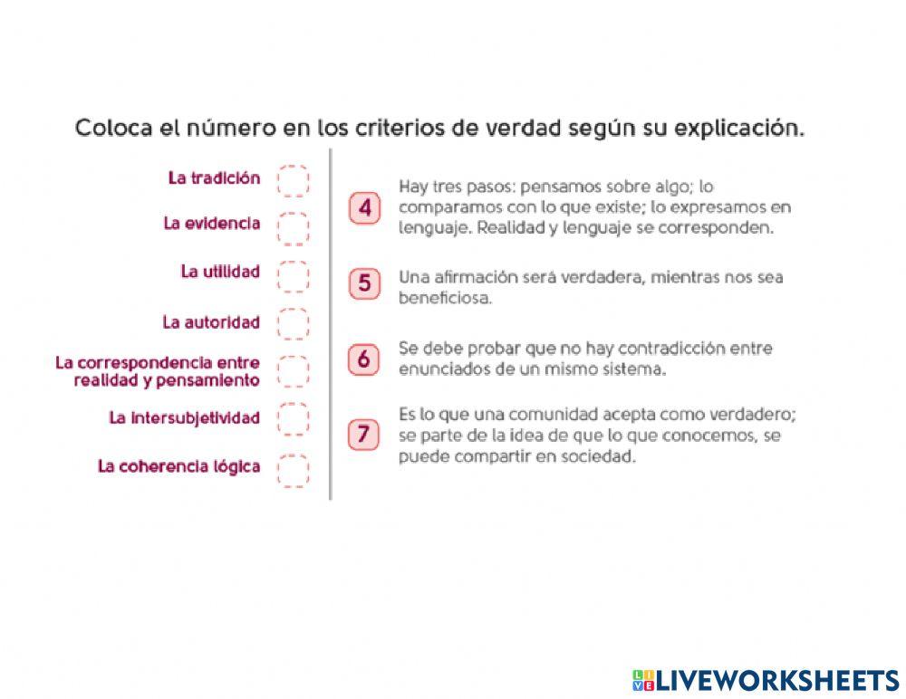 Ejercicios de consolidación, La verdad y la validez Ejercicios de consolidación, La verdad y la validez