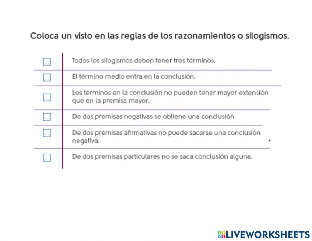 Ejercicios de consolidación, La verdad y la validez