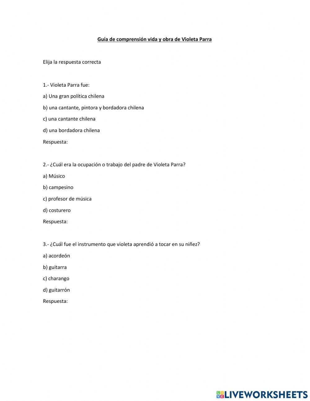 Guía vida y obra violeta parra I