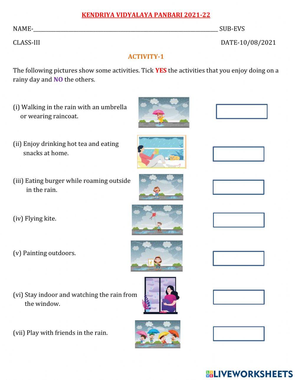 Tick The Correct Activities Worksheet Live Worksheets tick-the-correct-activities-worksheet-live-worksheets