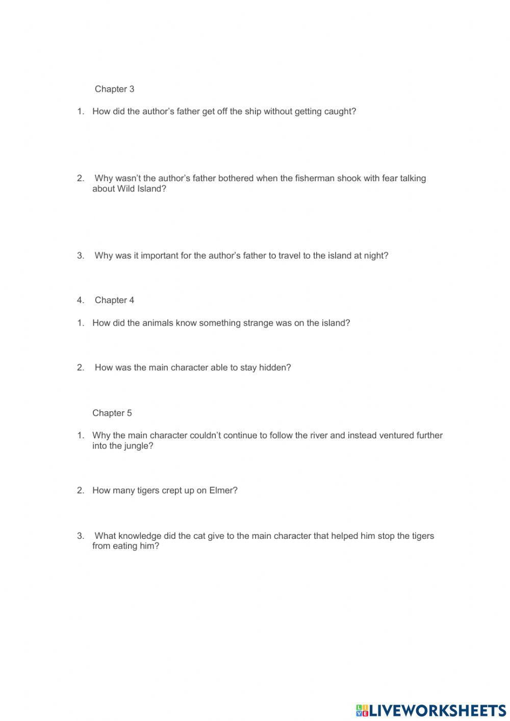 Comprehension Questions – My Father’s Dragon