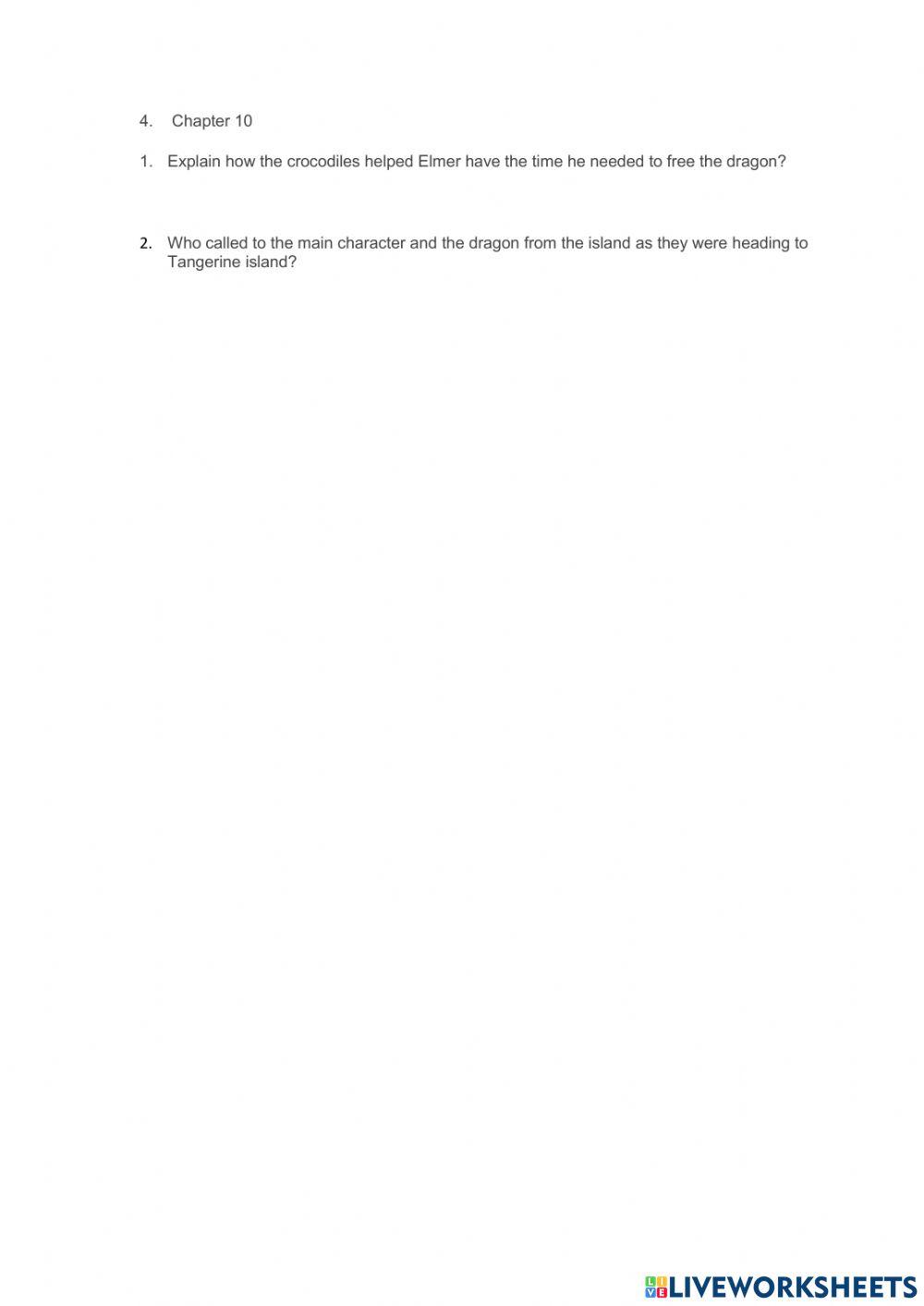 Comprehension Questions – My Father’s Dragon