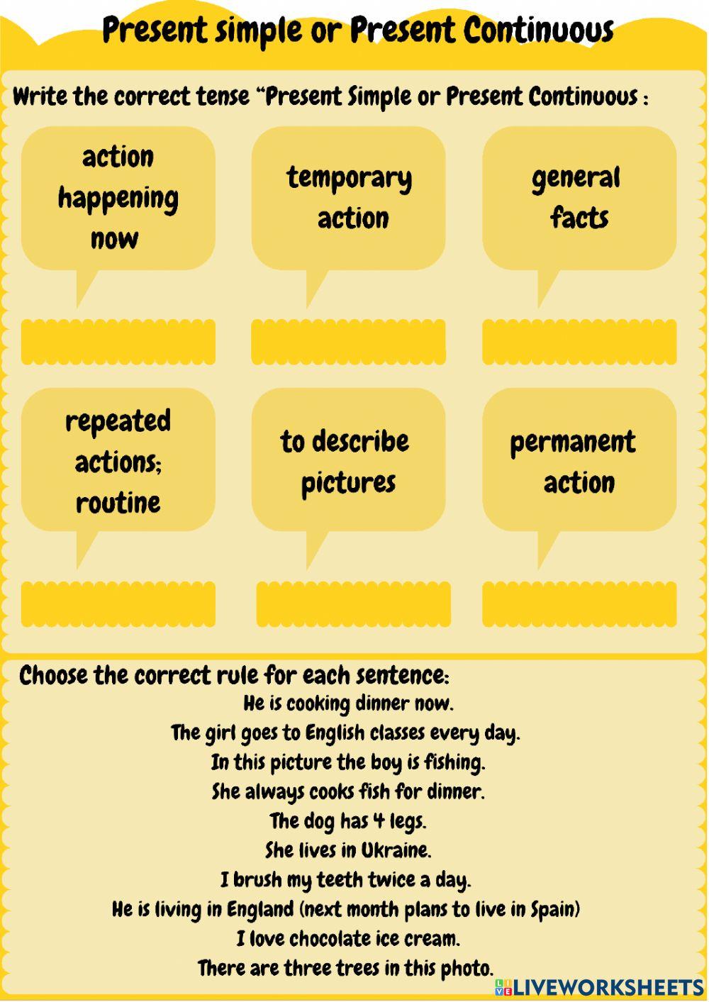 Present Simple and Present Continuous Present Simple and Present Continuous