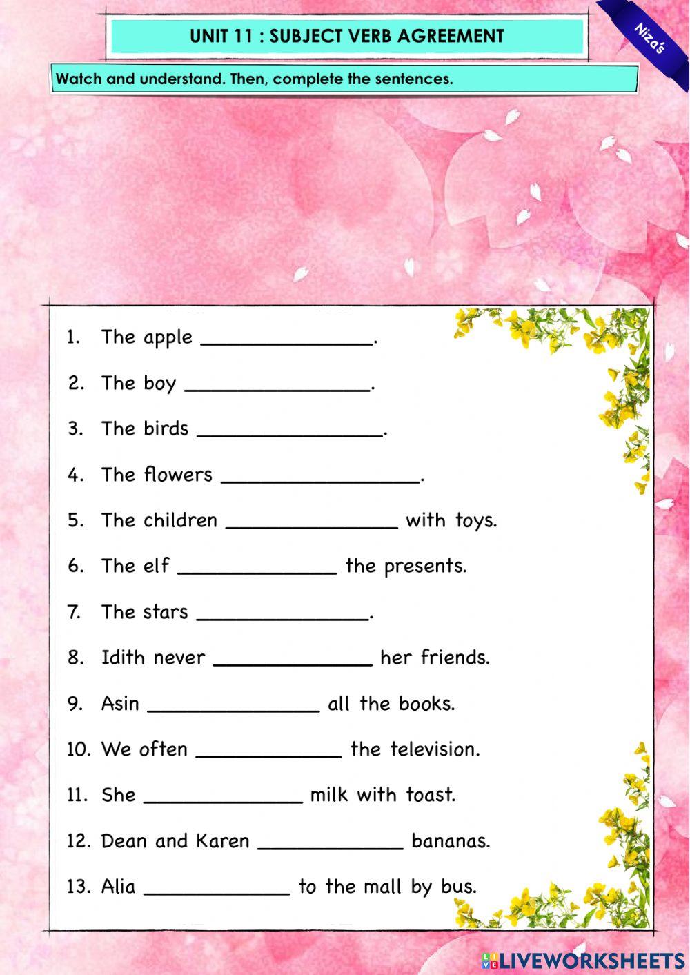 Subject verb agreement