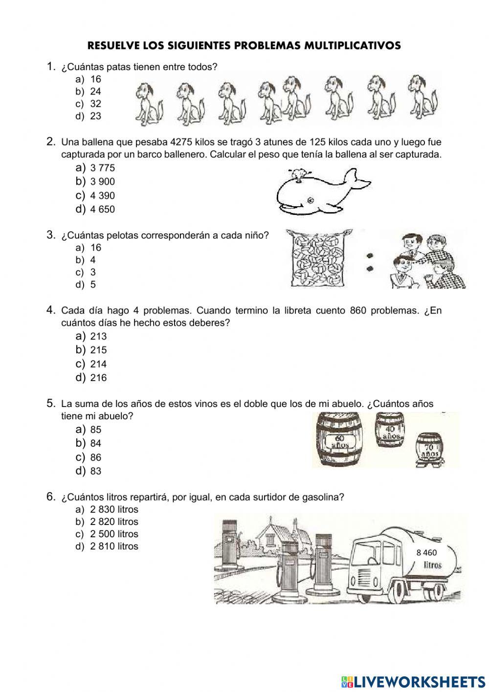 Problemas multiplicativos