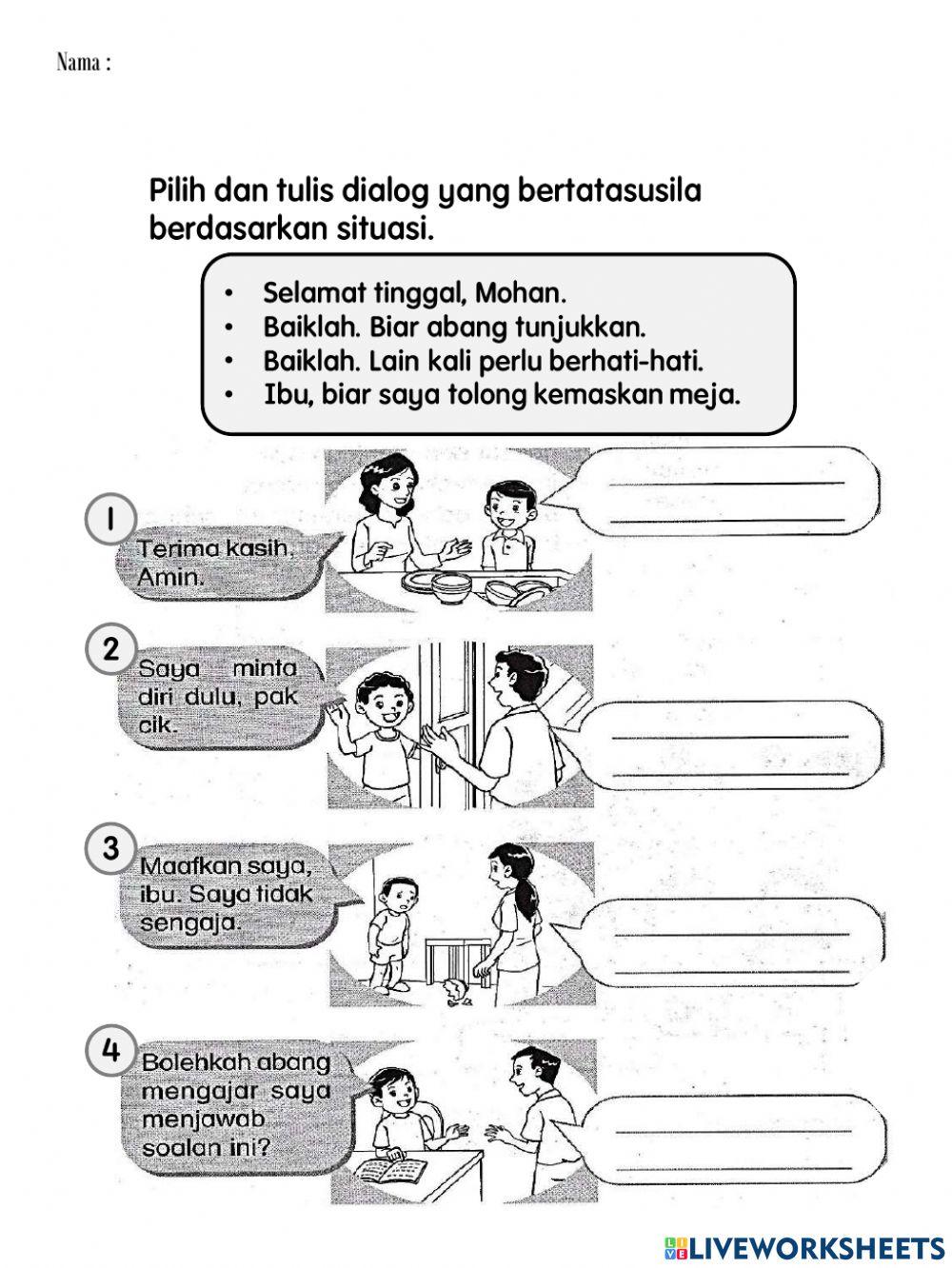 Adab dan tatasusila mengikut situasi