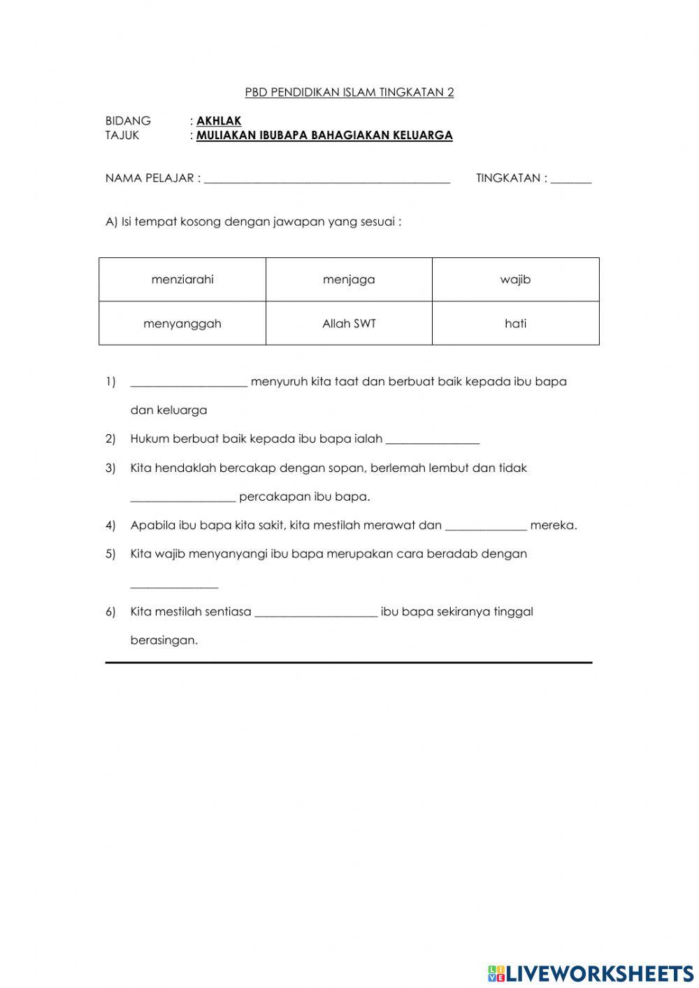 Muliakan Ibubapa Bahagiakan Keluarga