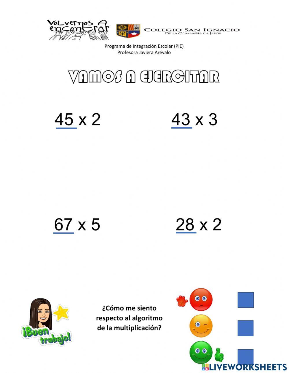 Ejercitemos: Multiplicaciones