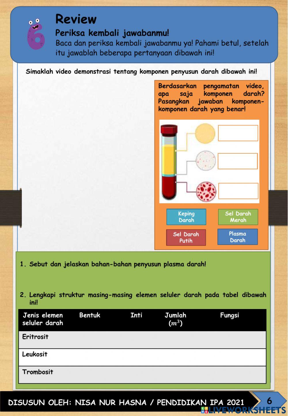 LKPD 01: Komponen Penyusun Darah