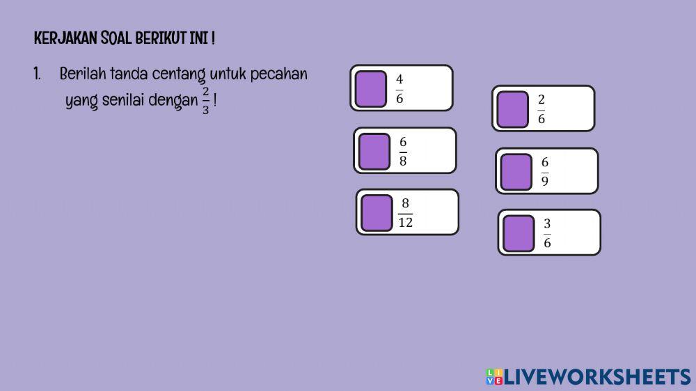 LKPD Membandingkan Pecahan