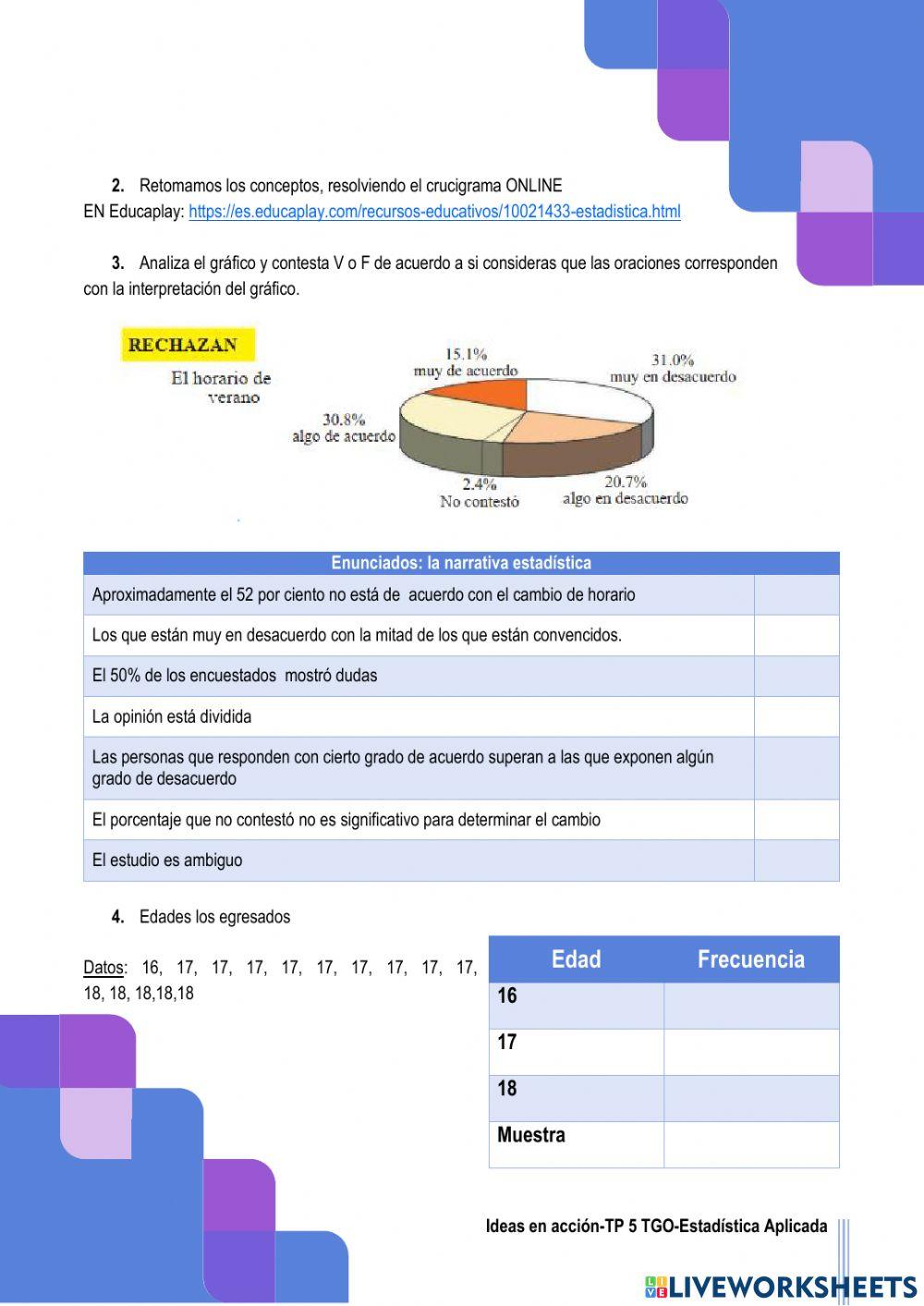 Estadística Aplicada 5 TGO
