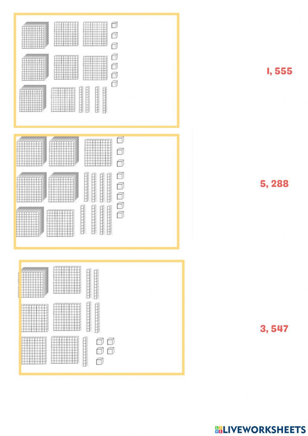 Visualizing Numbers Up To 5000 Worksheet