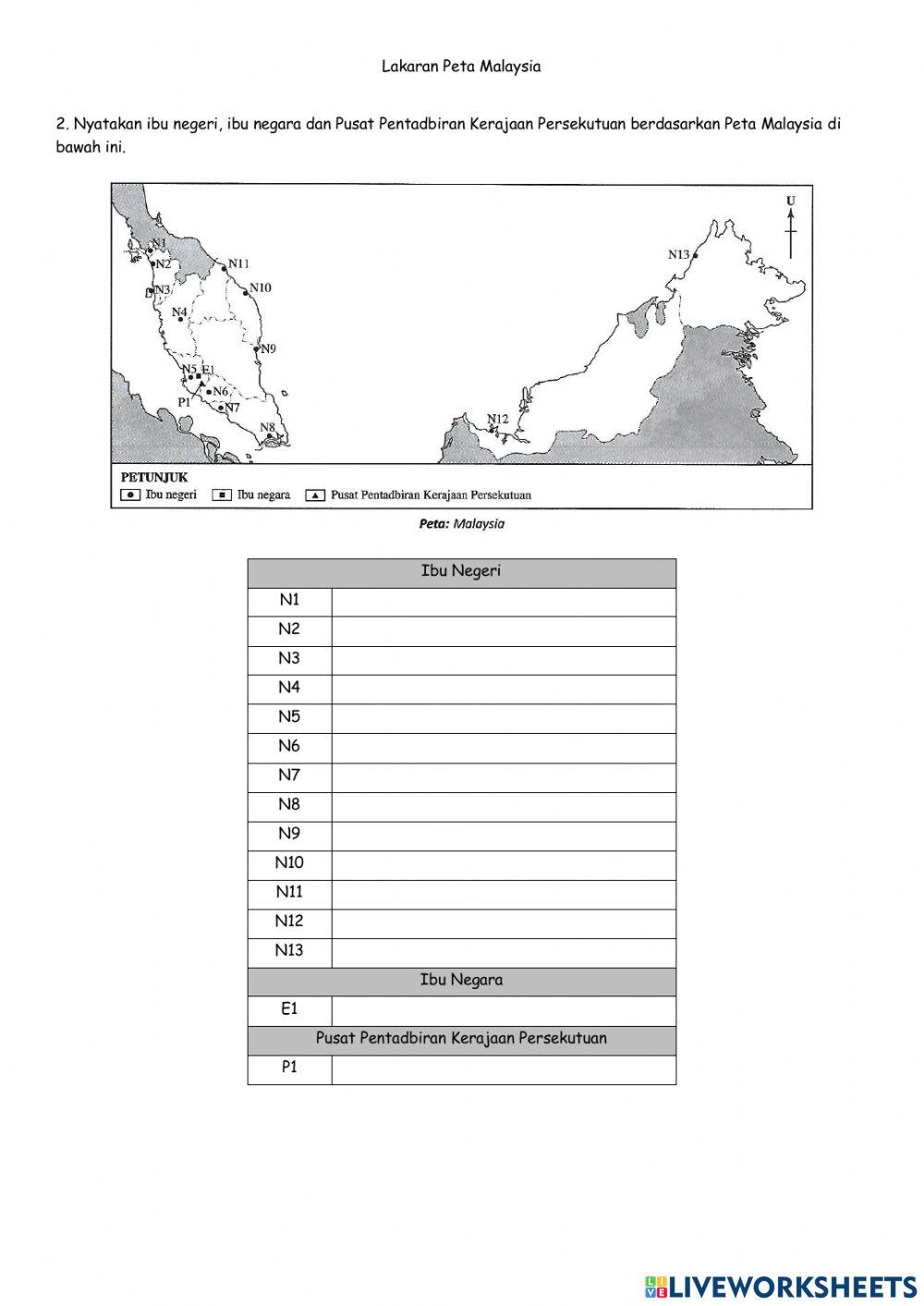 B4T1 Lakaran Peta Malaysia