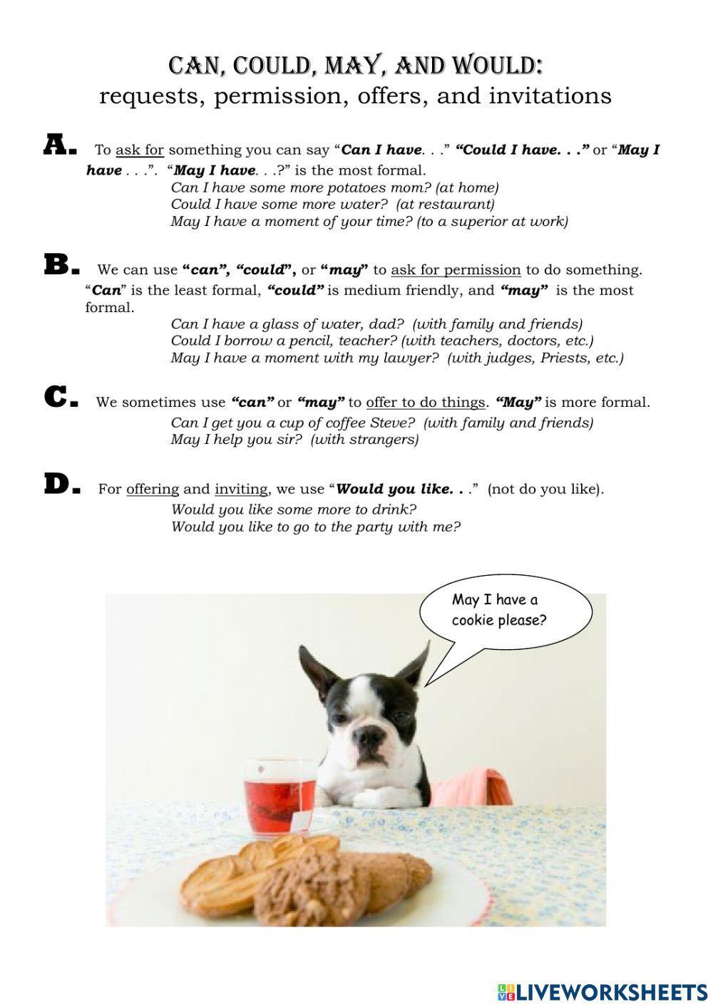 Requests, permission, offers and invitations