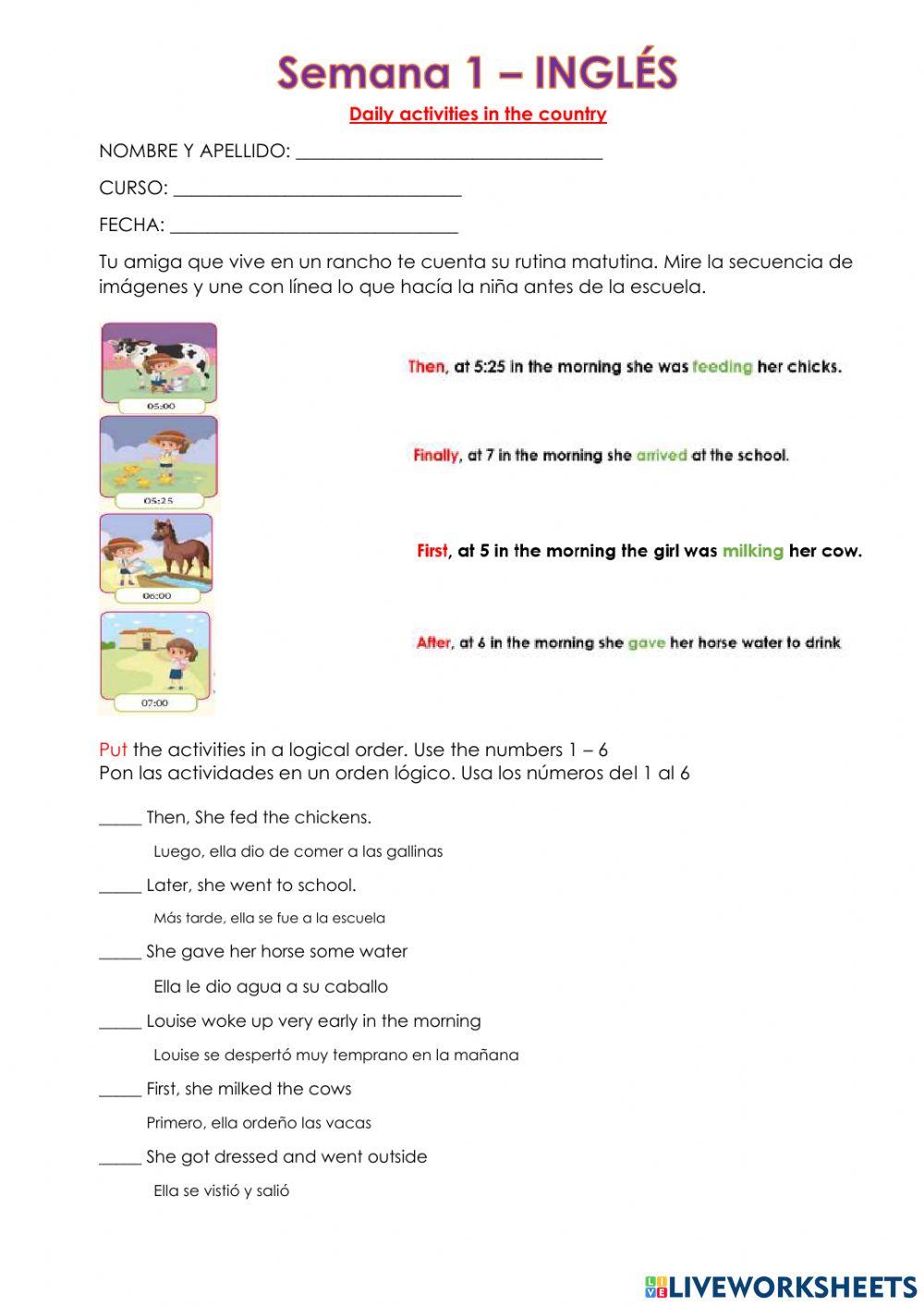 Daily activities in the country