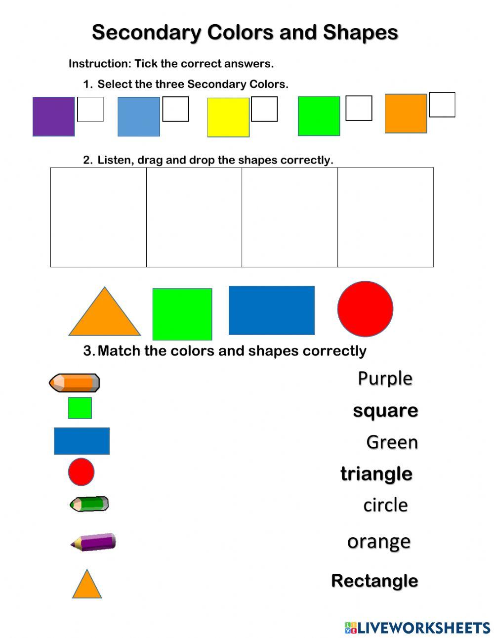 Secondary colors and shapes