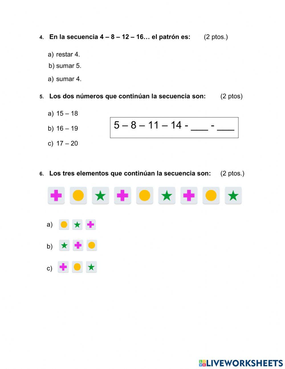 Evaluación Unidad 4, lección 1 - primeros