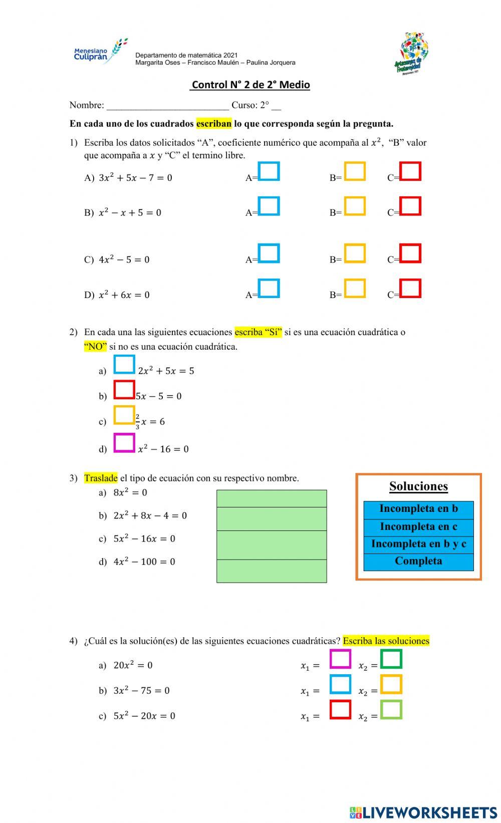Ecuación Cuadrática