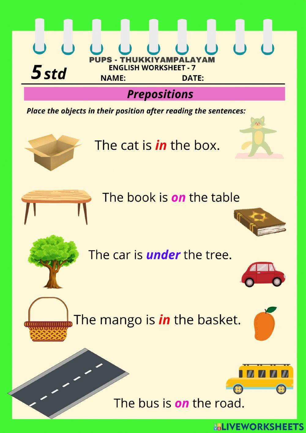 English prepositions