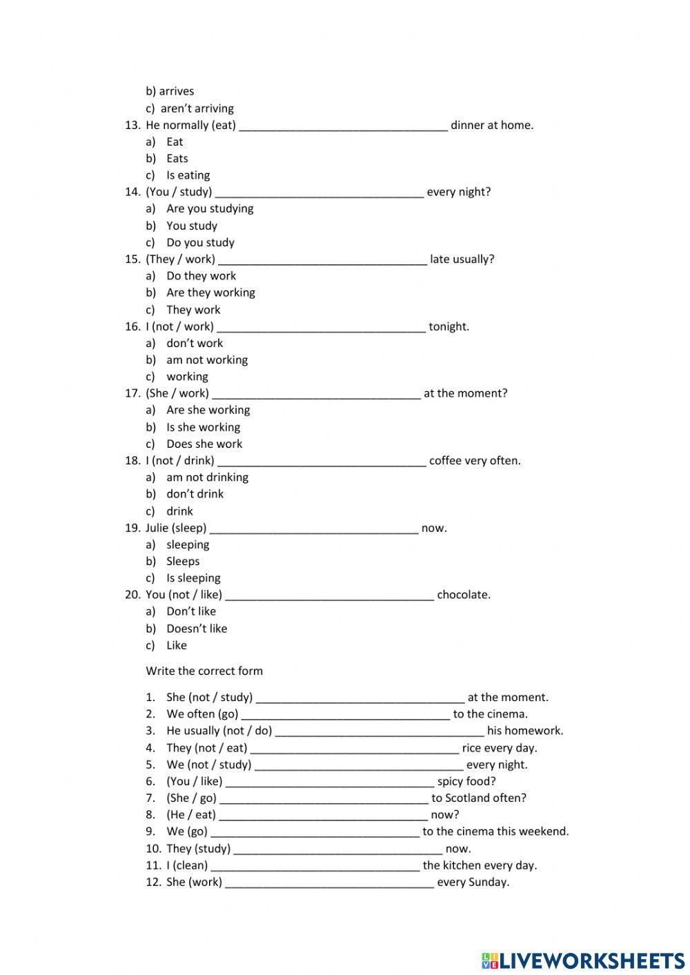 Present Simple- Present continuous