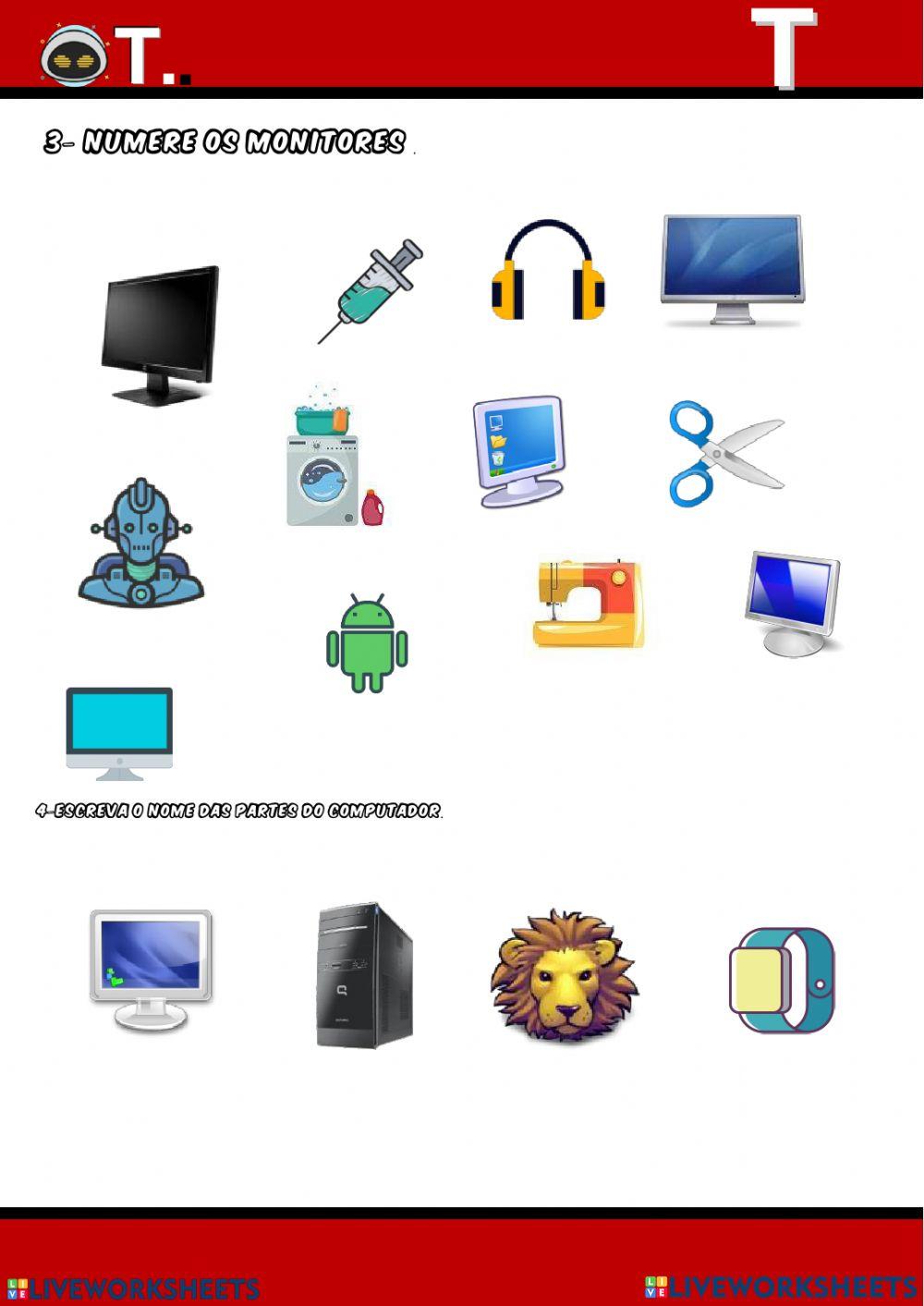 Partes do computador 3 ano