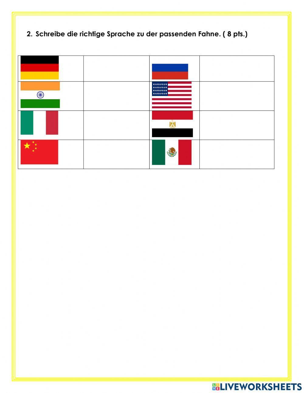Aleman Quiz 1 high School