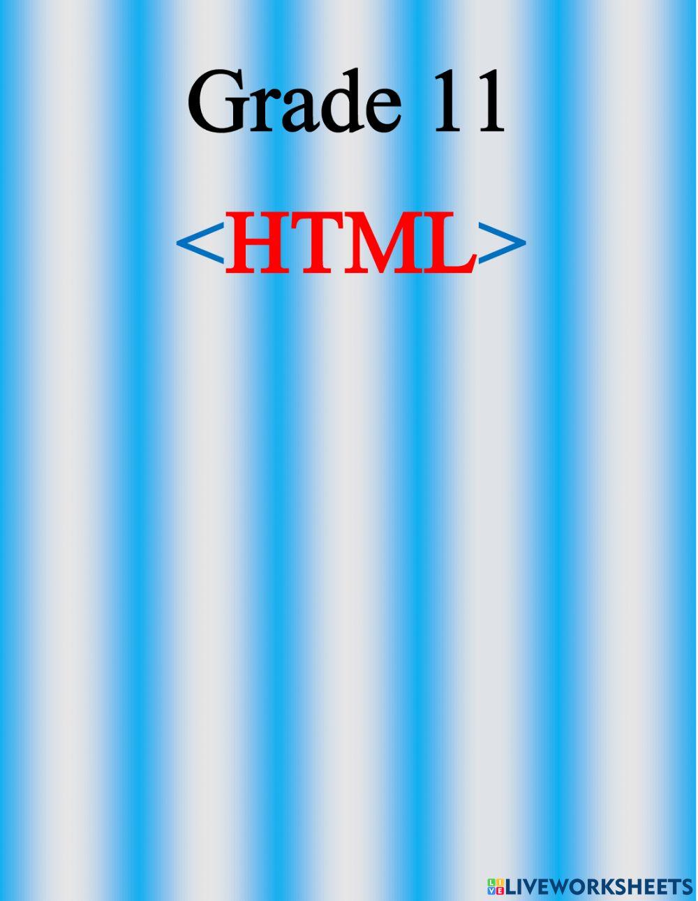Grade 11   html Lesson