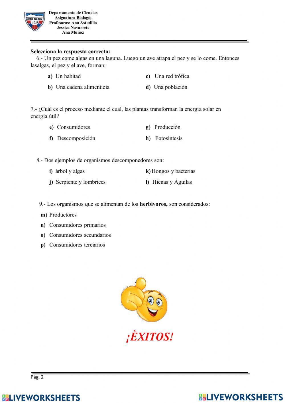 Cadenas y Redes Tróficas