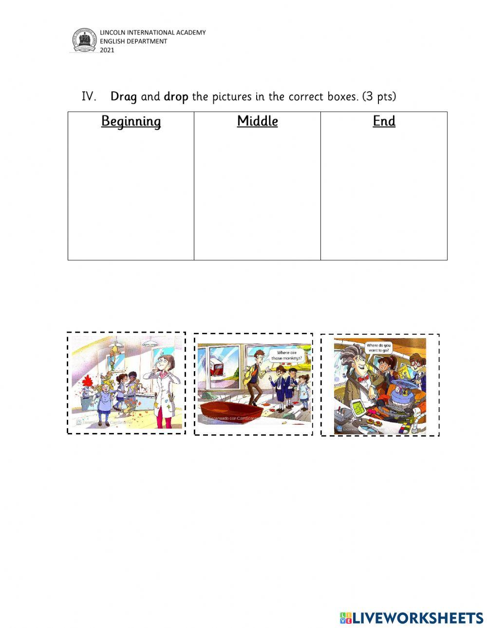 Worksheet 30- Monkeys in the school