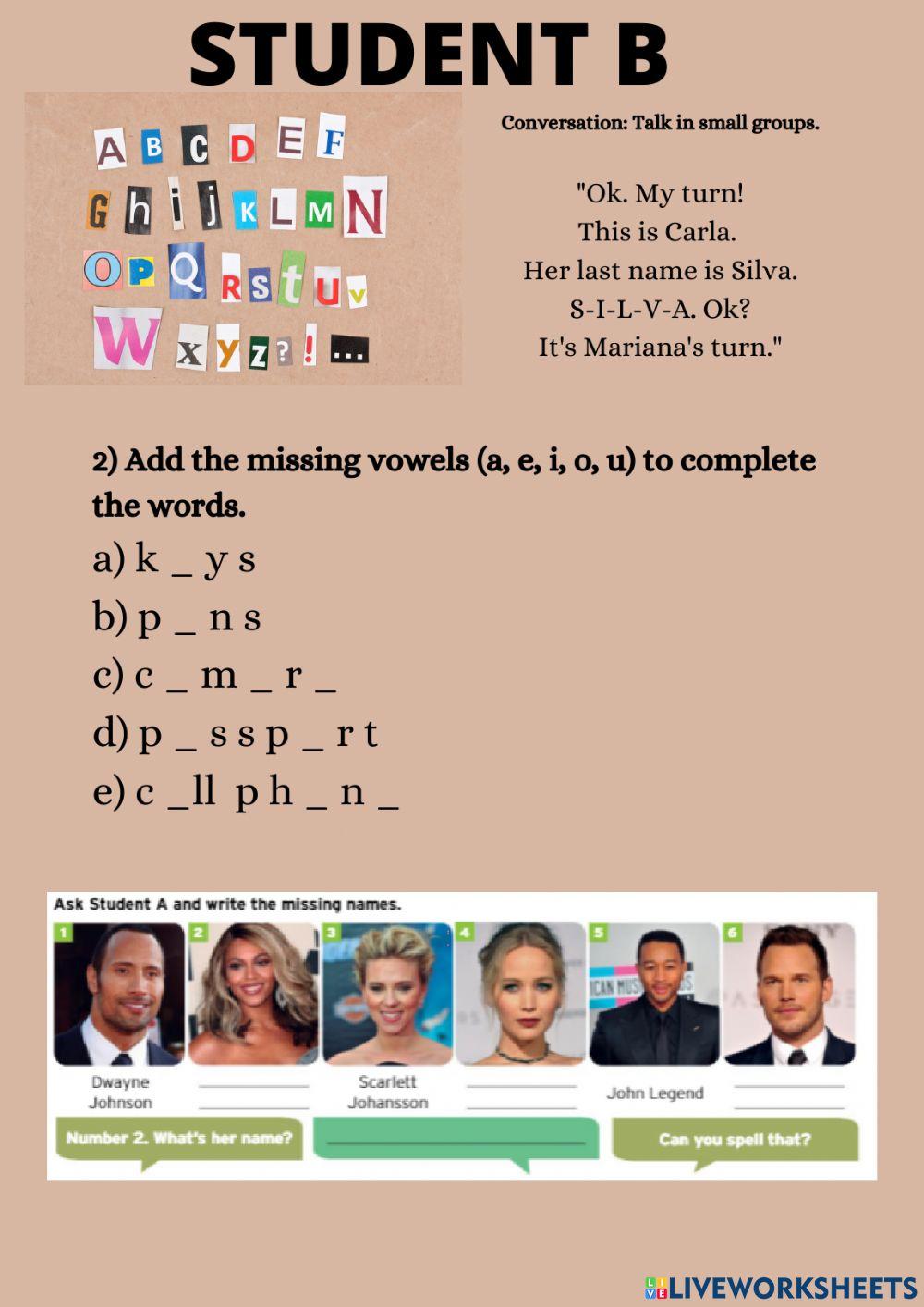 Questions and alphabet