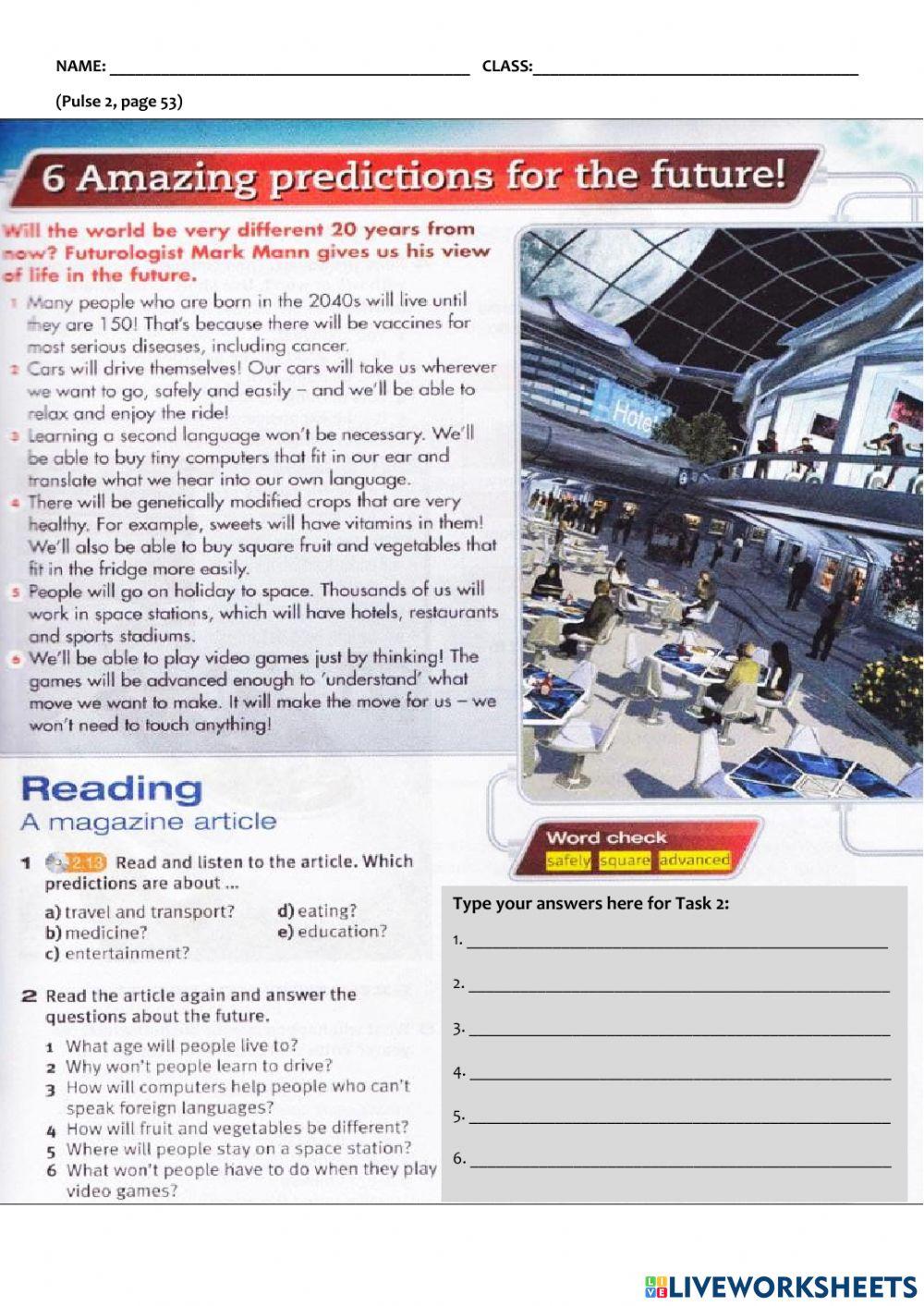 Pulse 2 Unit 5 p53 worksheet Live Worksheets