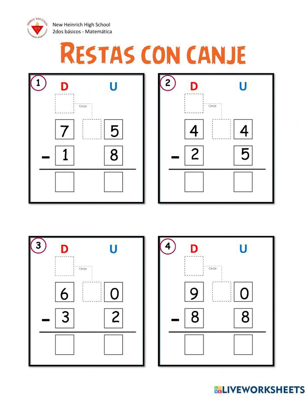 Restas con canje