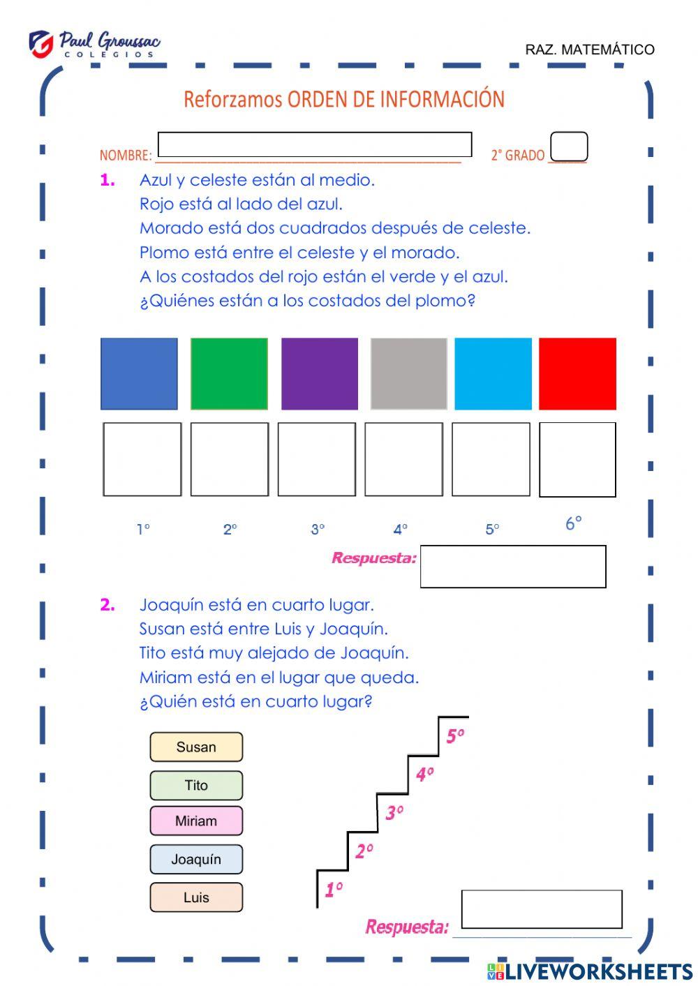 Orden de información