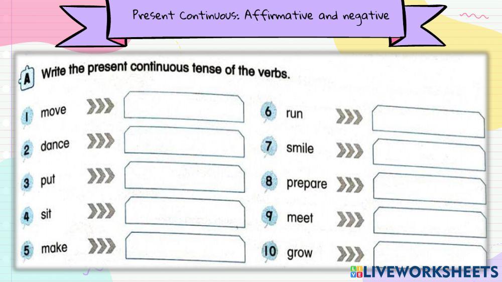 Year 5 Present Continuous Tense