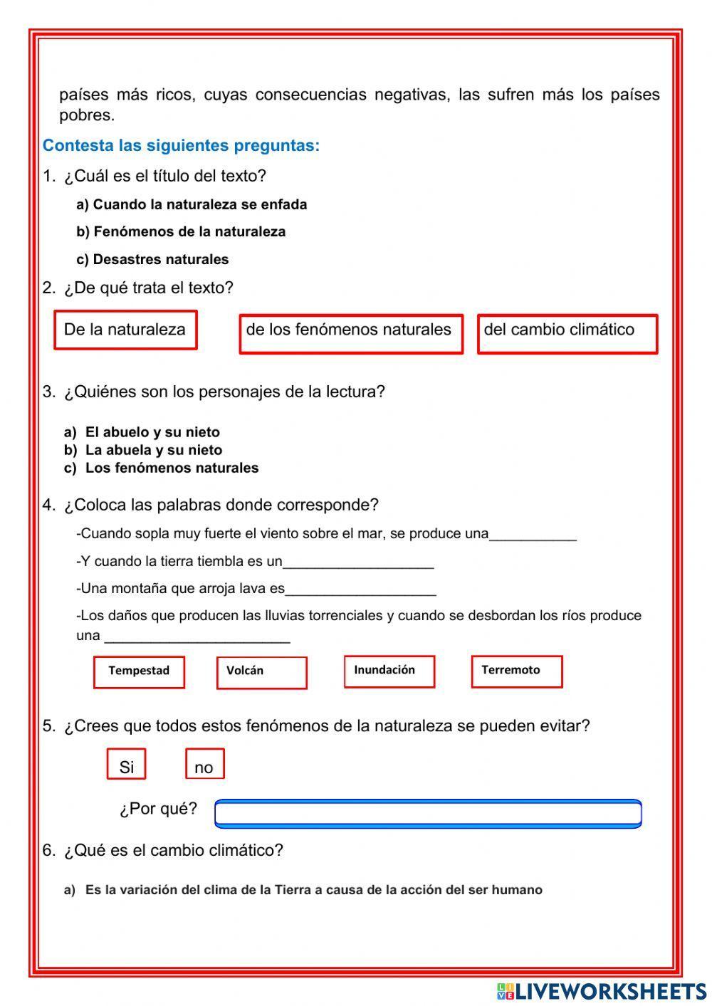 Cuando la naturaleza  se enfada