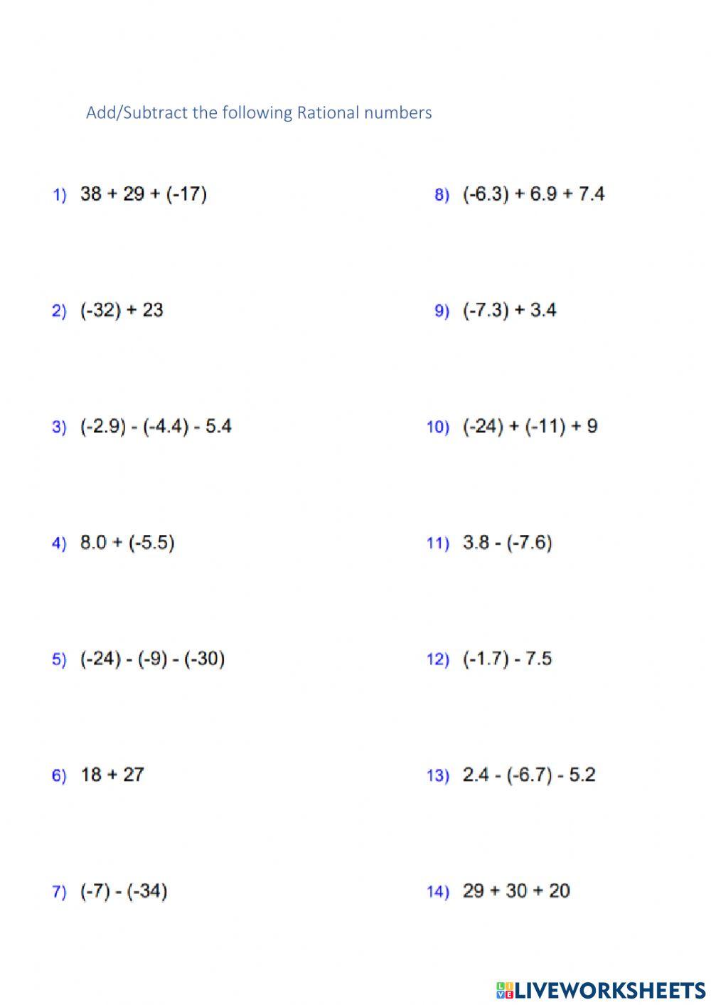Add & Subtract Add & Subtract