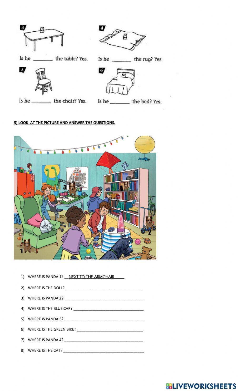 House objects and prepositions. revision.