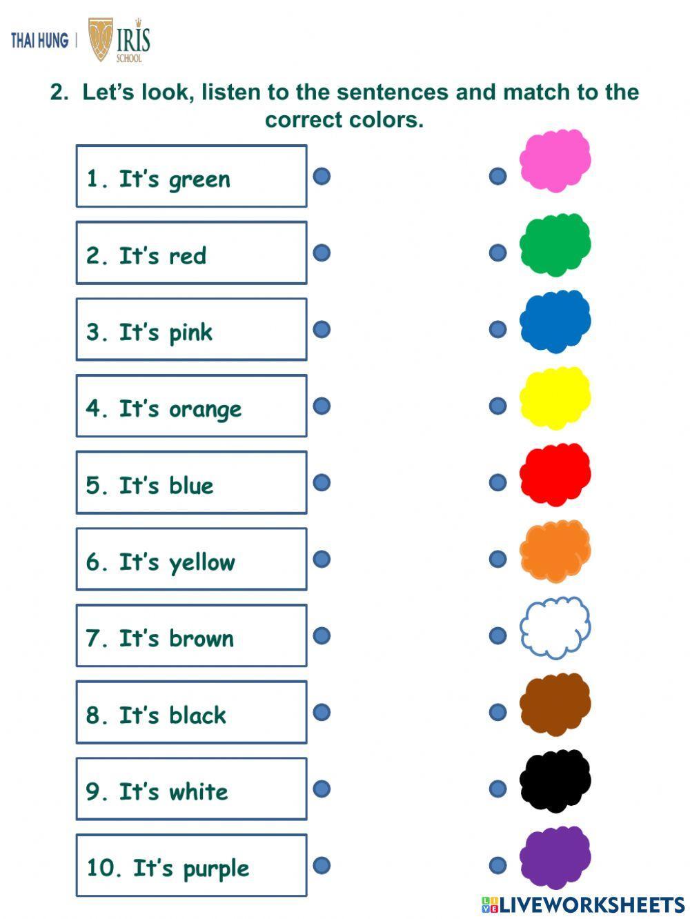 Worksheet about Colors for Kids