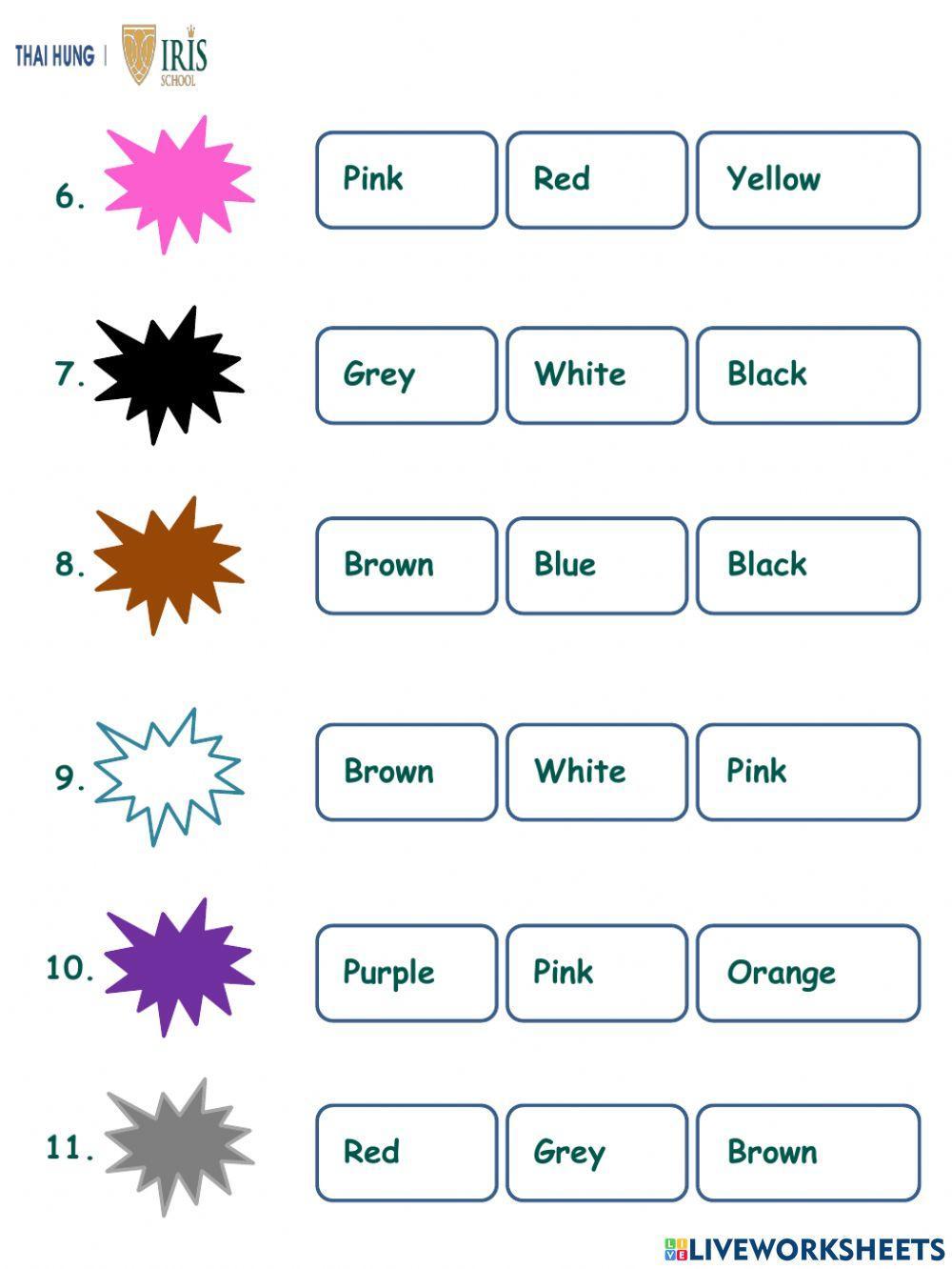 Worksheet about Colors for Kids