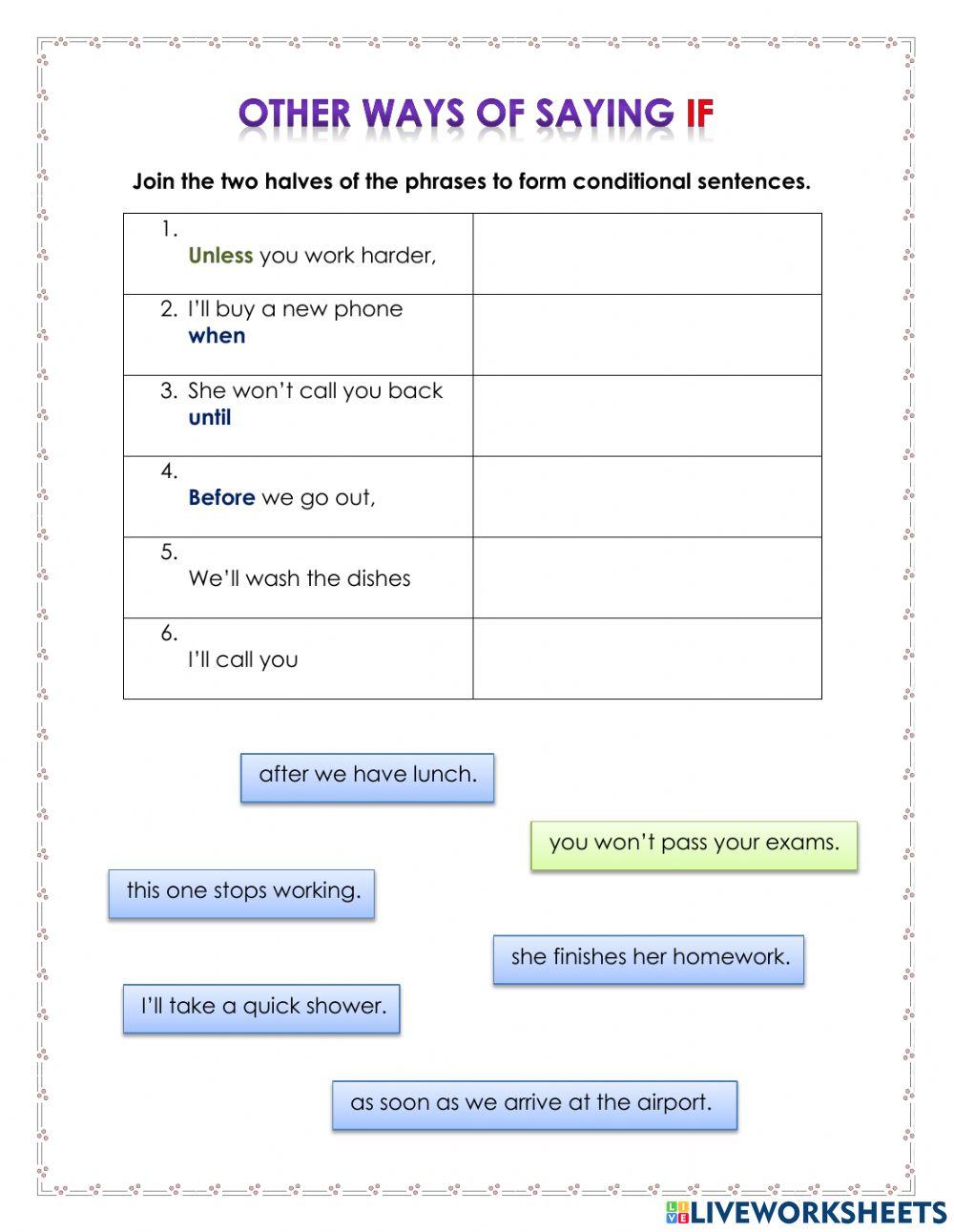 Other ways of saying IF