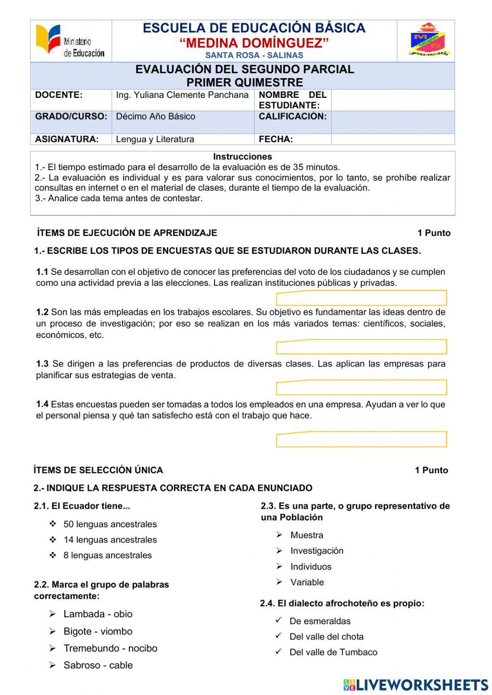 Evaluacion segundo parcial