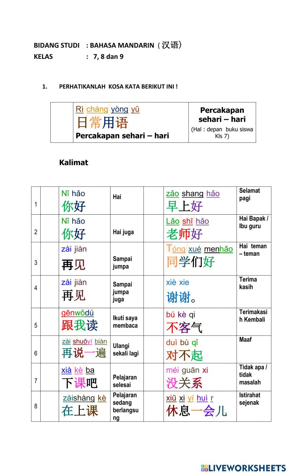 Percakapan sehari - hari
