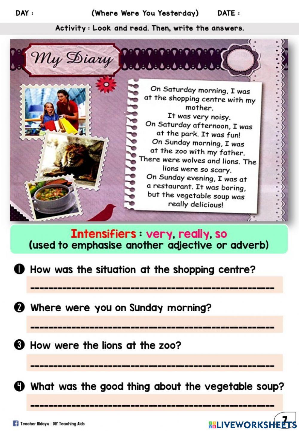 Where Were You Yesterday? (Read and Write)