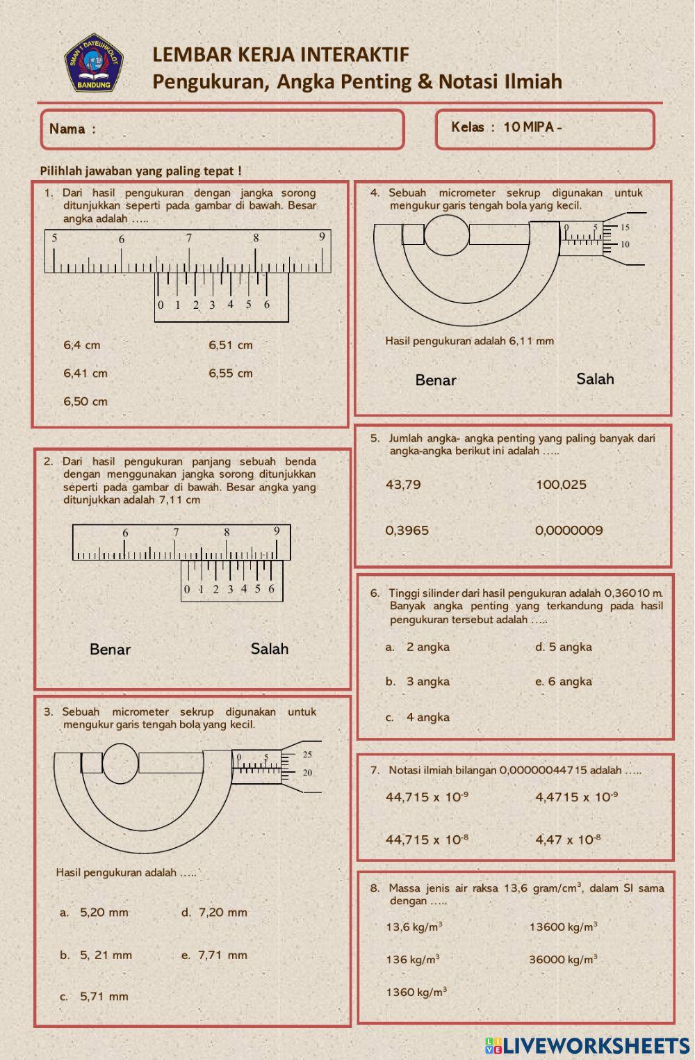 Pengukuran, Angka Penting & Notasi Ilmiah