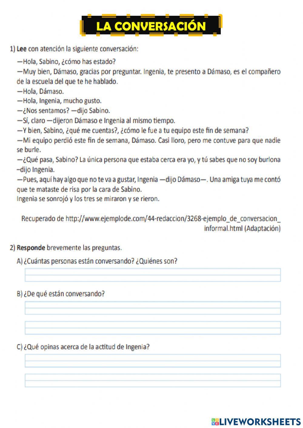 La conversación La conversación