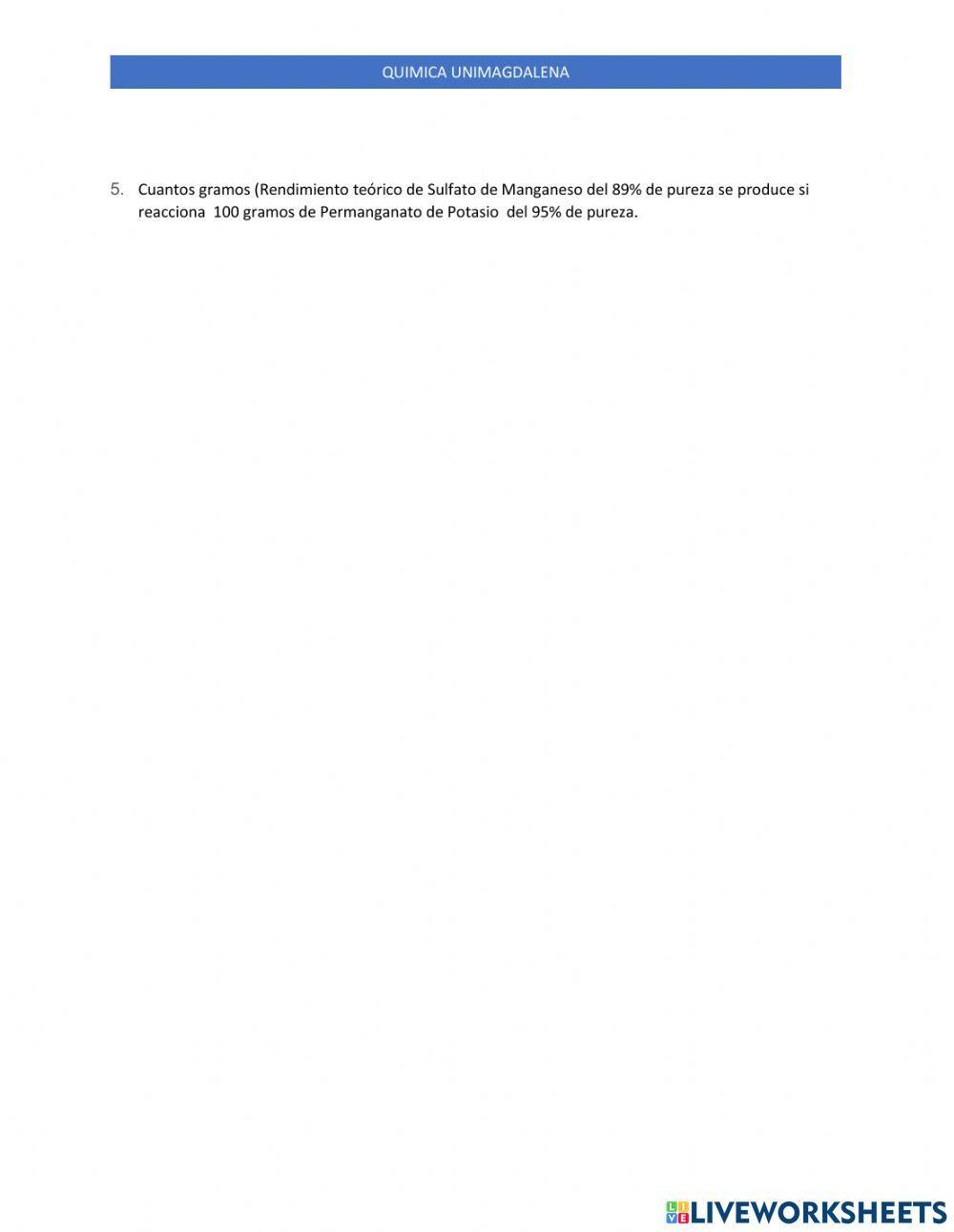 Rendimiento y pureza Rendimiento y pureza