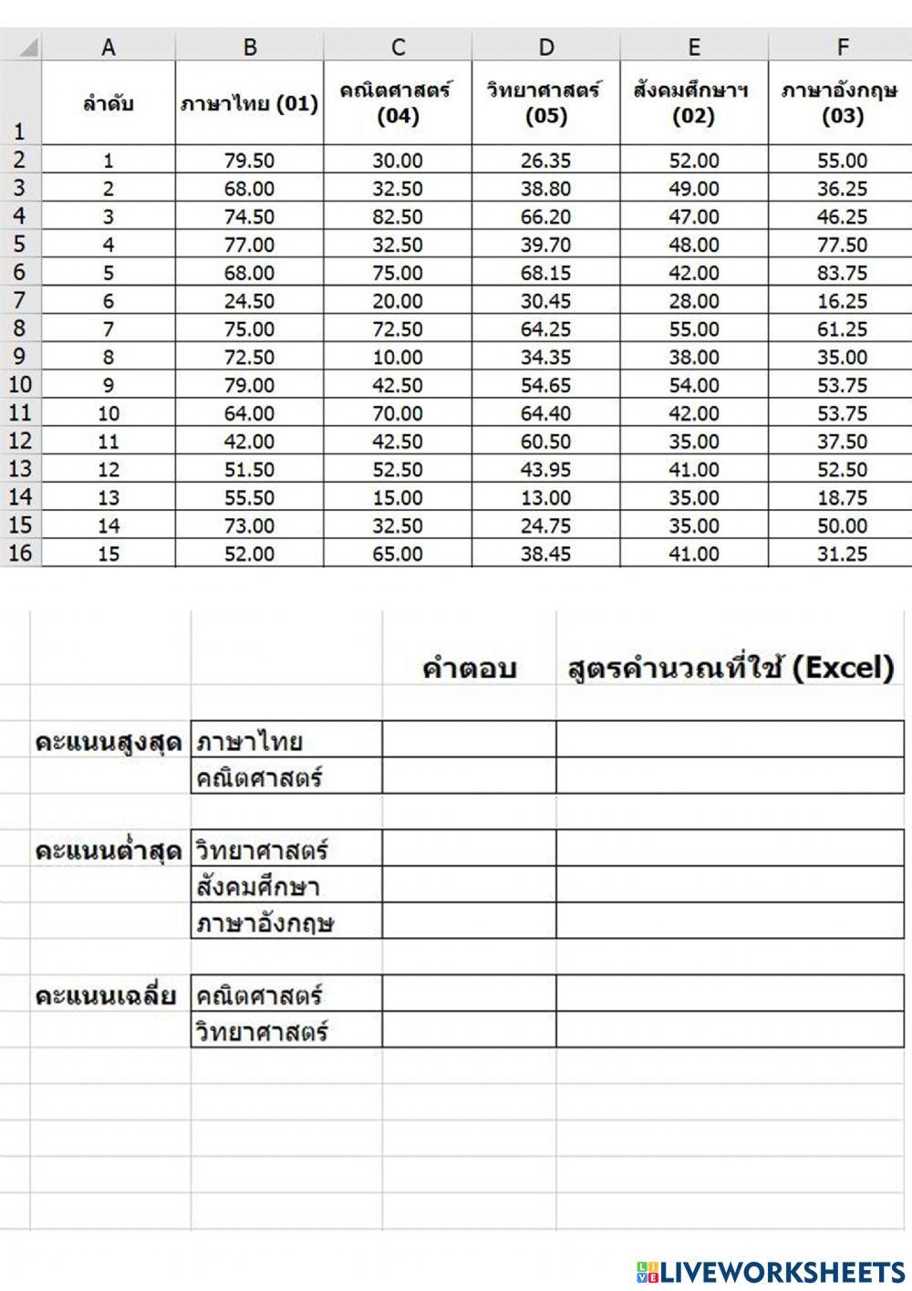 วิเคราะข้อมูล excel