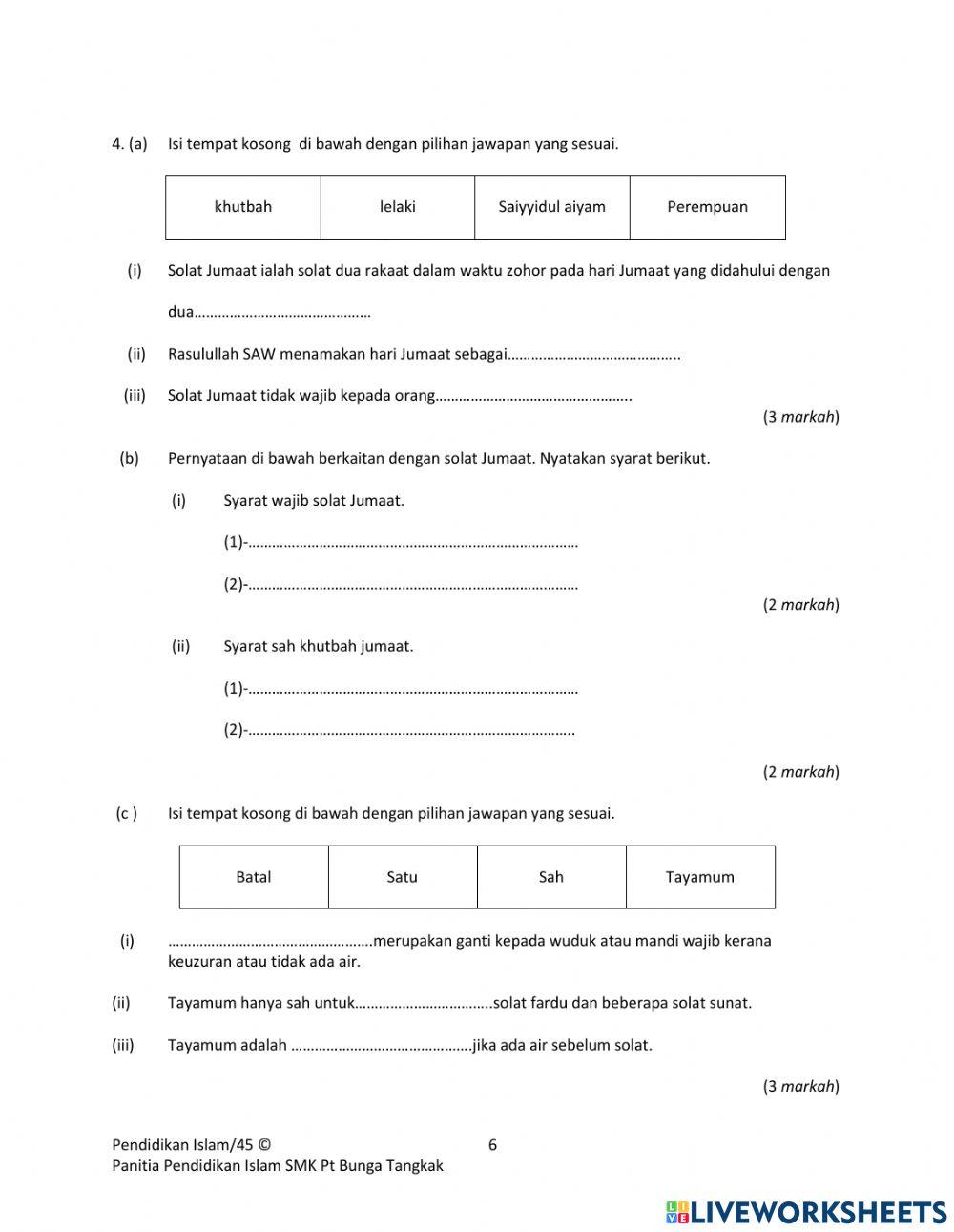 PEPERIKSAAN PERTENGAHAN TAHUN TING 2 PEND ISLAM SHARE