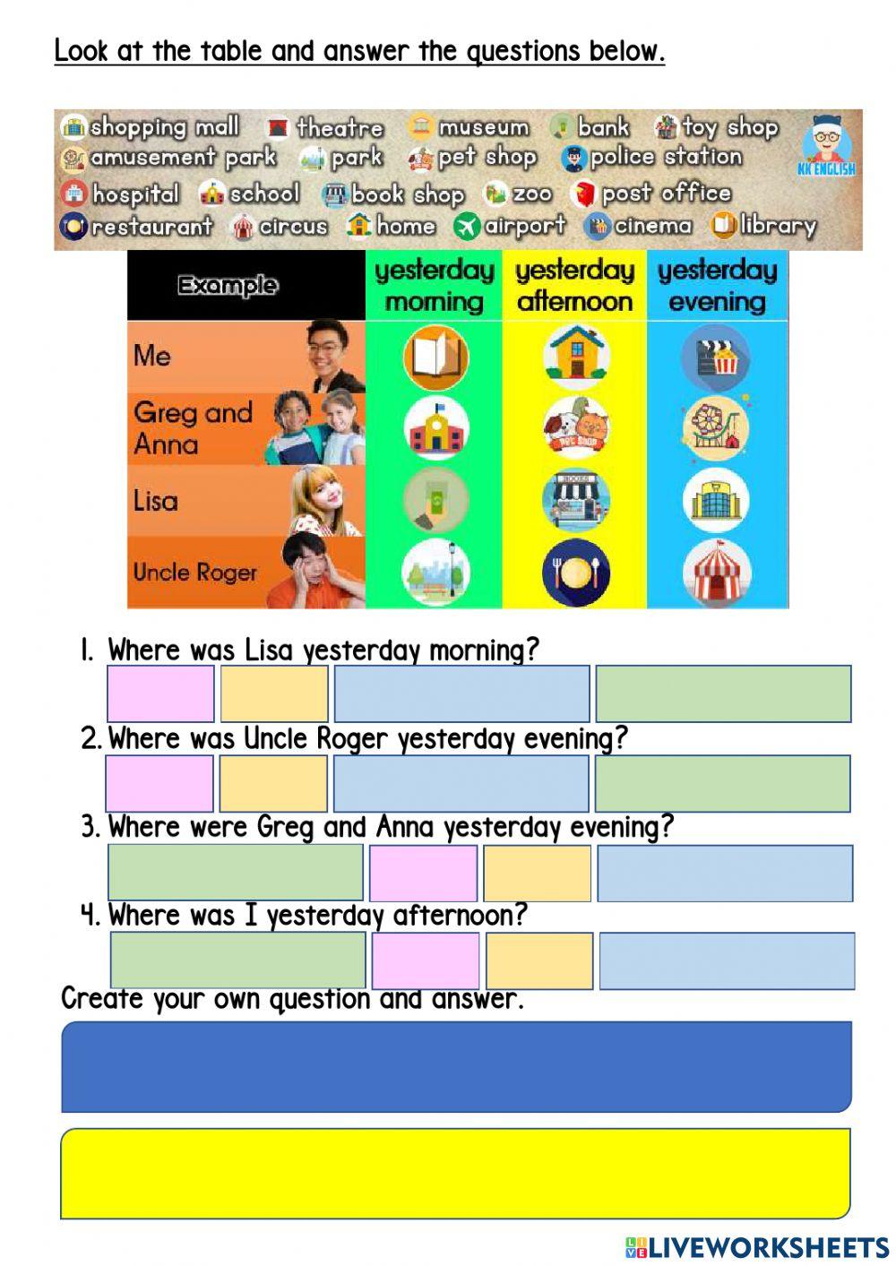 Module 8 Where were you yesterday?