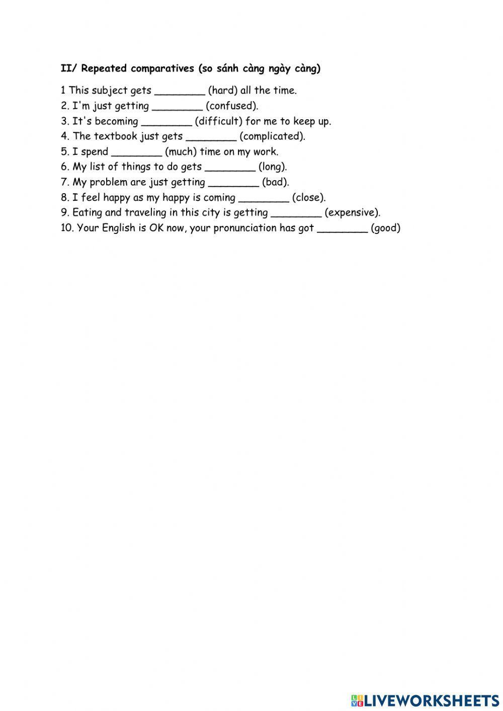 Double and repeated comparatives